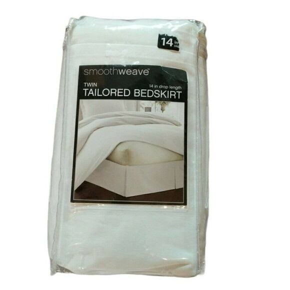 Smoothweave Tailored 14-Inch Twin Bedskirt, Ivory - Picture 1 of 6